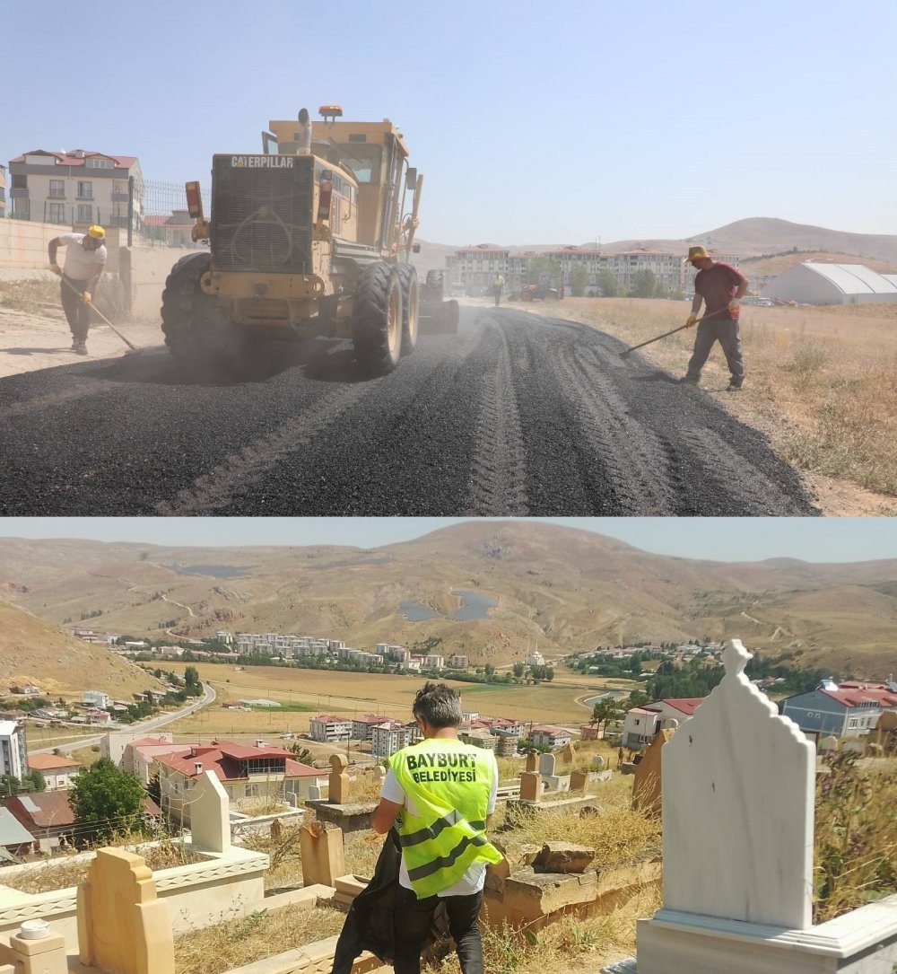 Belediye Ekipleri Kavurucu Sıcağa Rağmen Bayburt'ta Çalışmalar Devam Ediyor